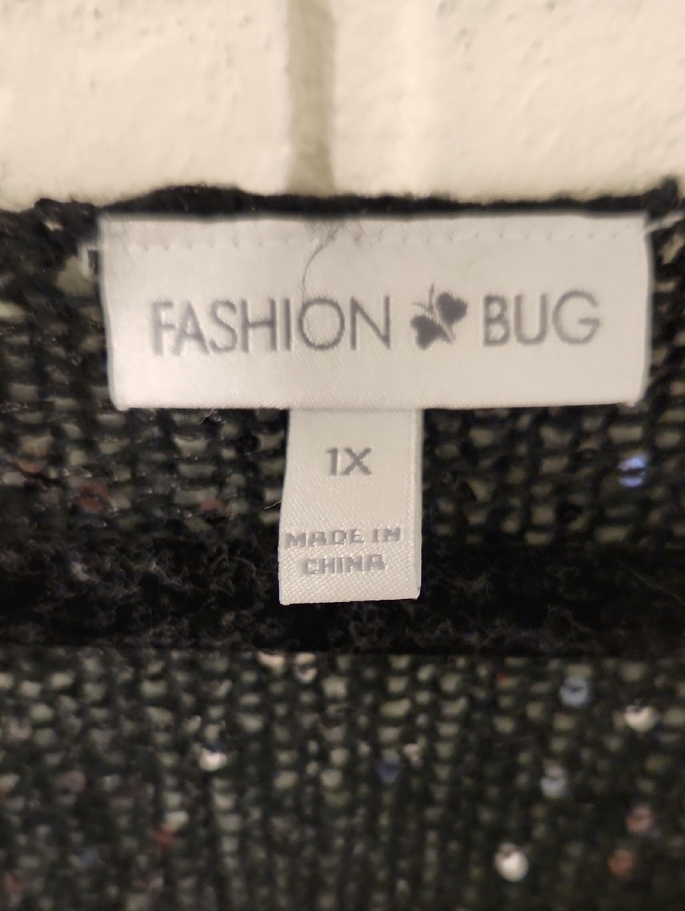 Fashion Bug Black Sequin Sweater Top - Picture 3 of 8